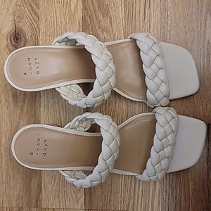 a new day White Braided Sandals